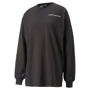 Puma . London X Crew Neck Long Sleeve Pullover‎ Shirt Mens Black Casual Sz Small